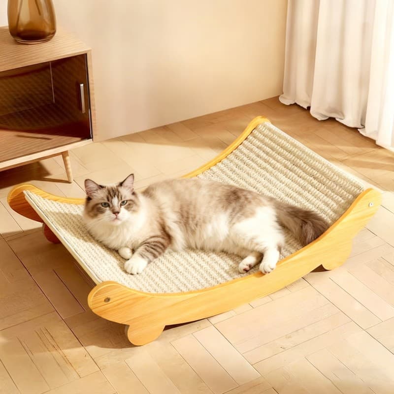 Pet Cat Scratcher Lounger Sofa Cardboard Kitten Play Scratching Pad Sleep Bed