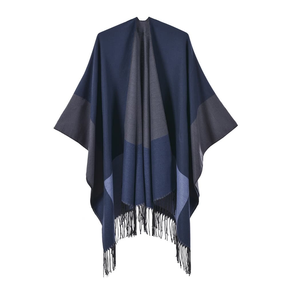 Women's Autumn Winter Large Scarf Shawl, All-Match Warm Dual-Use Tassel Shawl Poncho