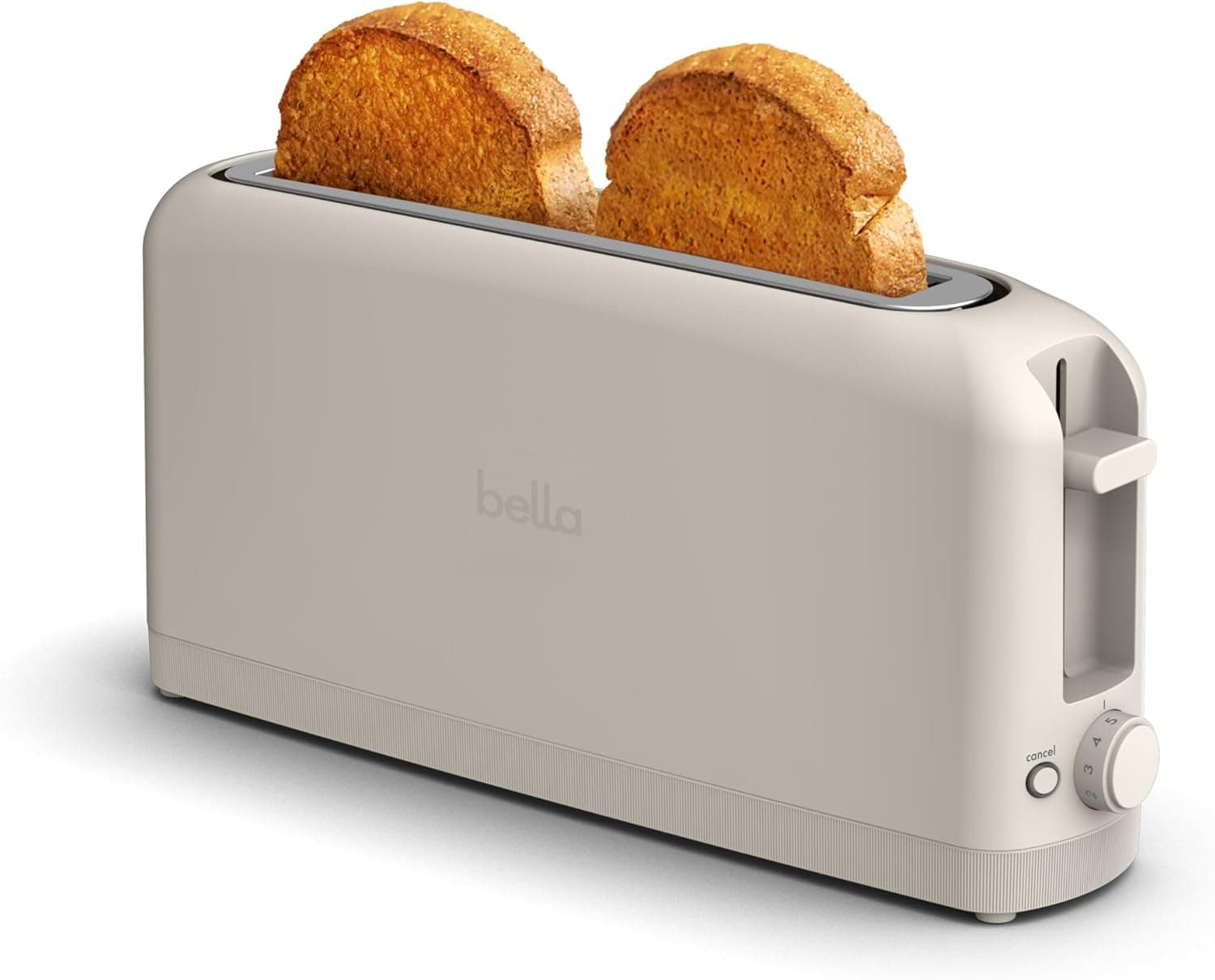 Fits-Anywhere 2 Slice Slim Toaster Long Slot  Extra Wide Oatmilk Compact Bread Toaster For Kitchen  Countertops