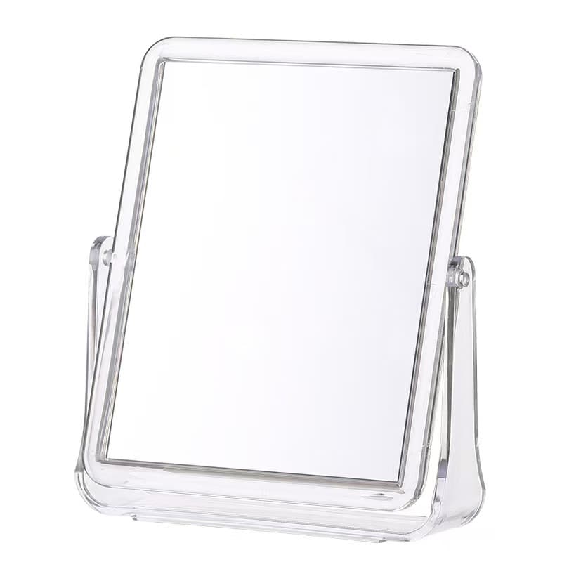 Transparent Acrylic Desktop Makeup Mirror, 360 Rotatable Double Sided HD Vanity Mirror, Portable Table Cosmetic Mirror For Bedroom Home Dormitory, Wholesale Custom