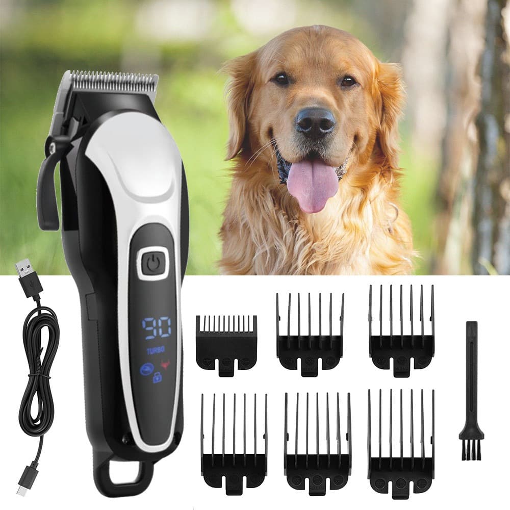 Dog Clippers Low Noise Cordless Pet Shaver Grooming Clipper Thick Hair Trimmer
