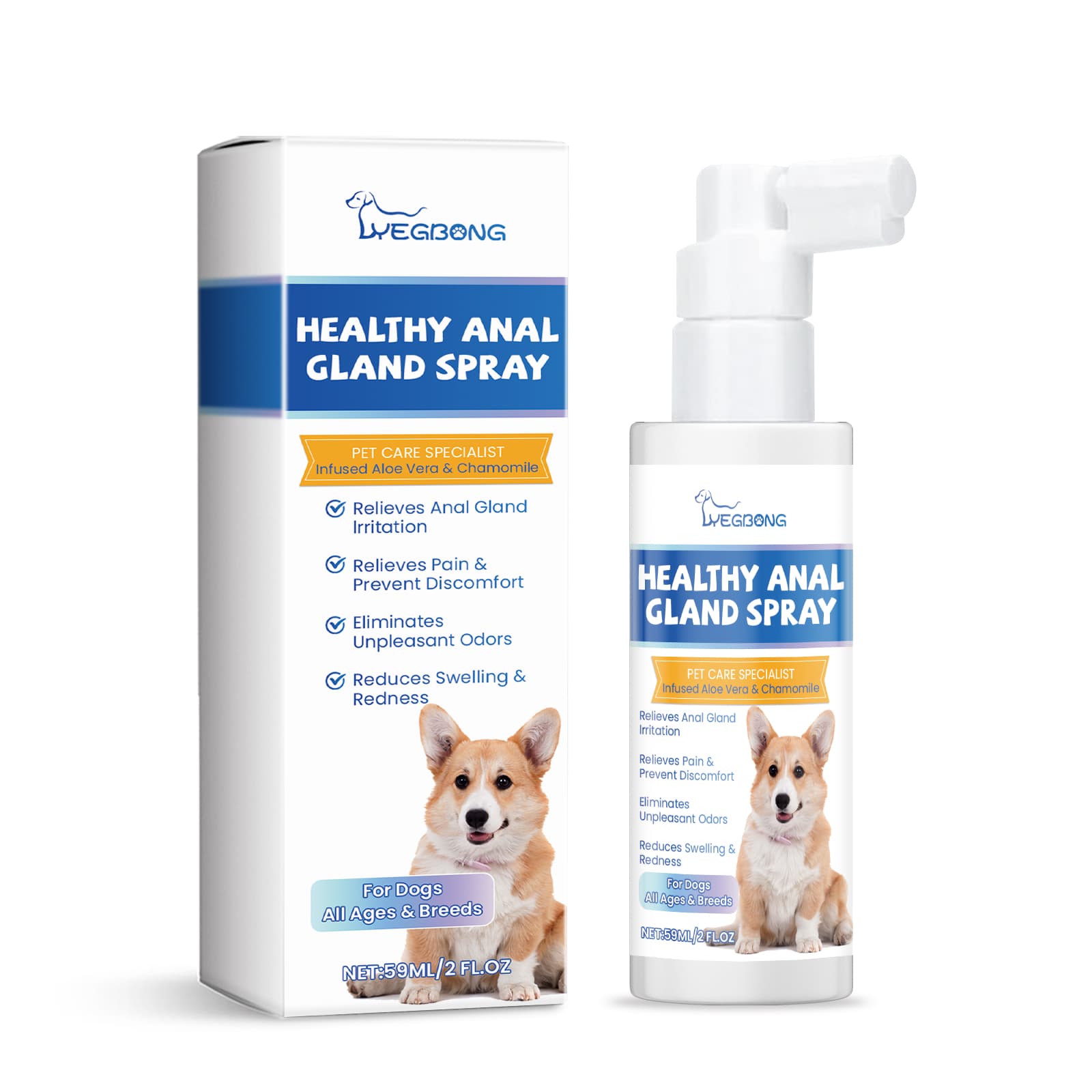 Healthy Gland Spray For Dogs, Dog  Gland Care Spray For Infection Prevention, Reduce Itching Swelling & Bad Odor, Pet Gland Relief Spray For All Breeds & Ages