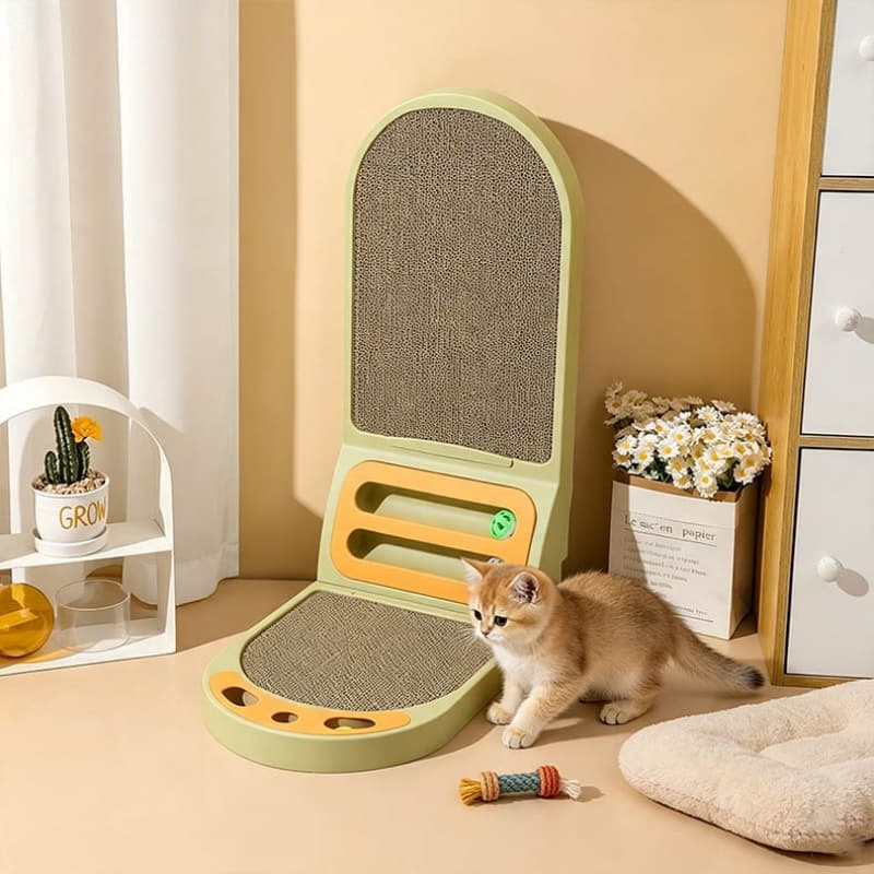 L-Shaped Cat Scratcher Board - Thickened Scratching Pad & Lounge Bed