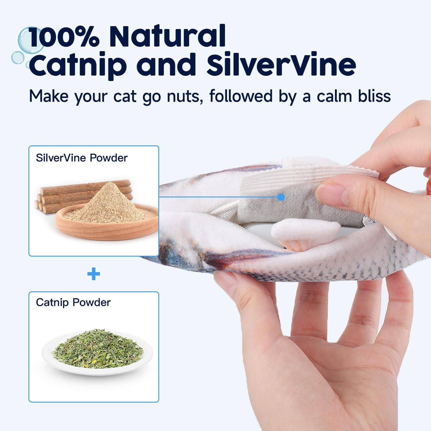 Cat Toys Flopping Fish With Catnip, Moving Kitten Kicker, Floppy Wiggle Carp For Small Dogs, Interactive Motion Kitty Exercise, 10.5 Inches