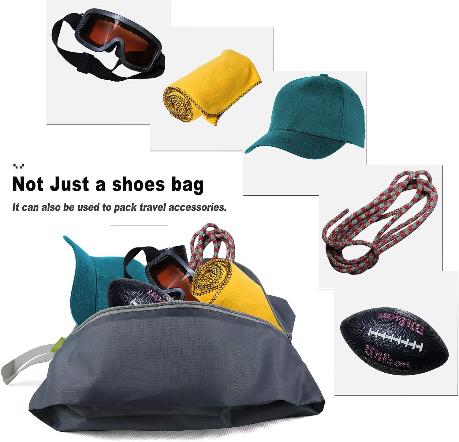 Travel Shoe Organizer Bags 6 PCS, Zipper Closure Portable Shoe Storage Bags With Handles, Colorful Nylon For Men And Women