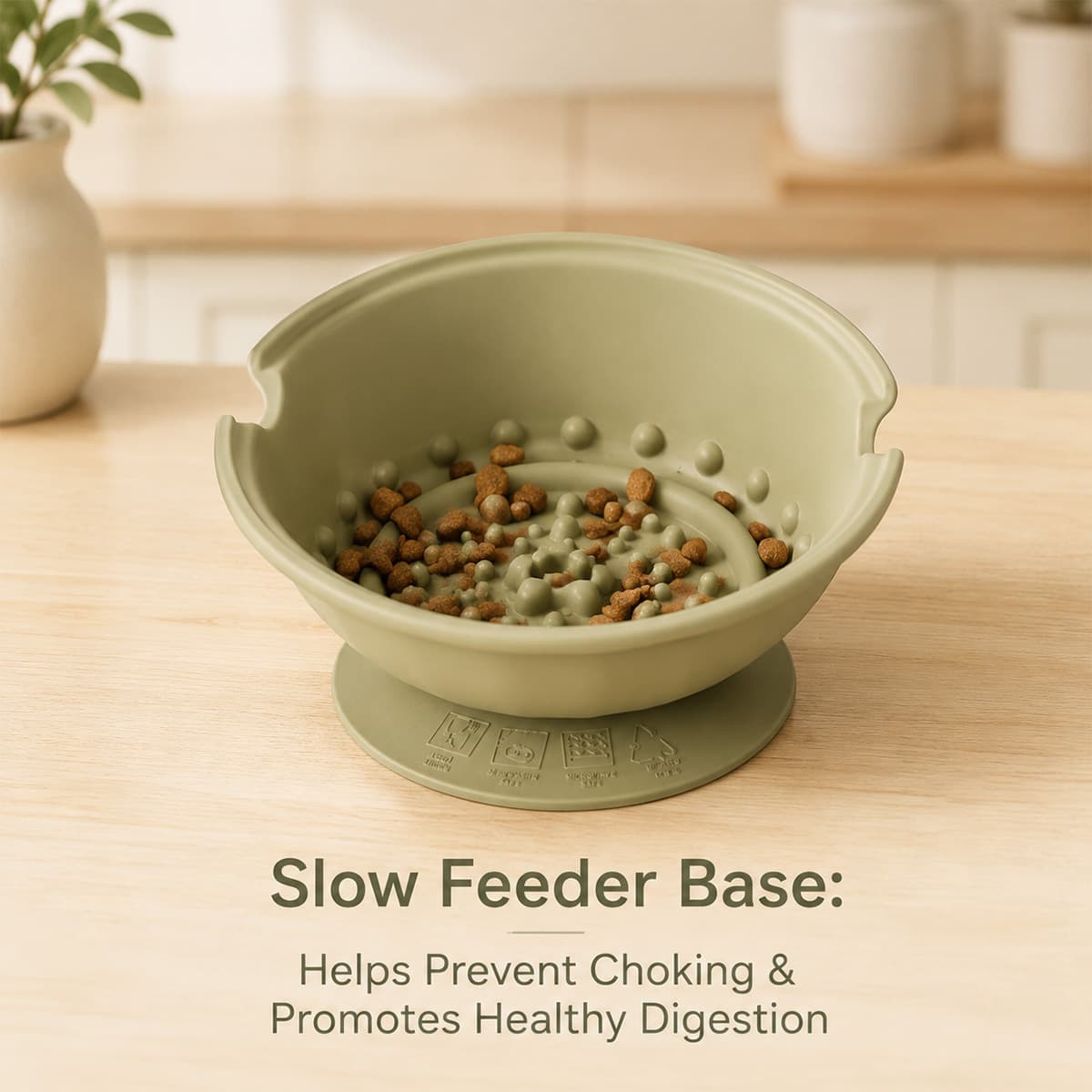 Slow Feeder Dog Bowl With Stainless Steel Insert, Tilt Silicone Pet Food Bowl With Suction Base, Anti-Choking No-Tip Cat Bowl, Non-Slip Easy Clean Slow Eating Bowl For Small Dogs And Cats