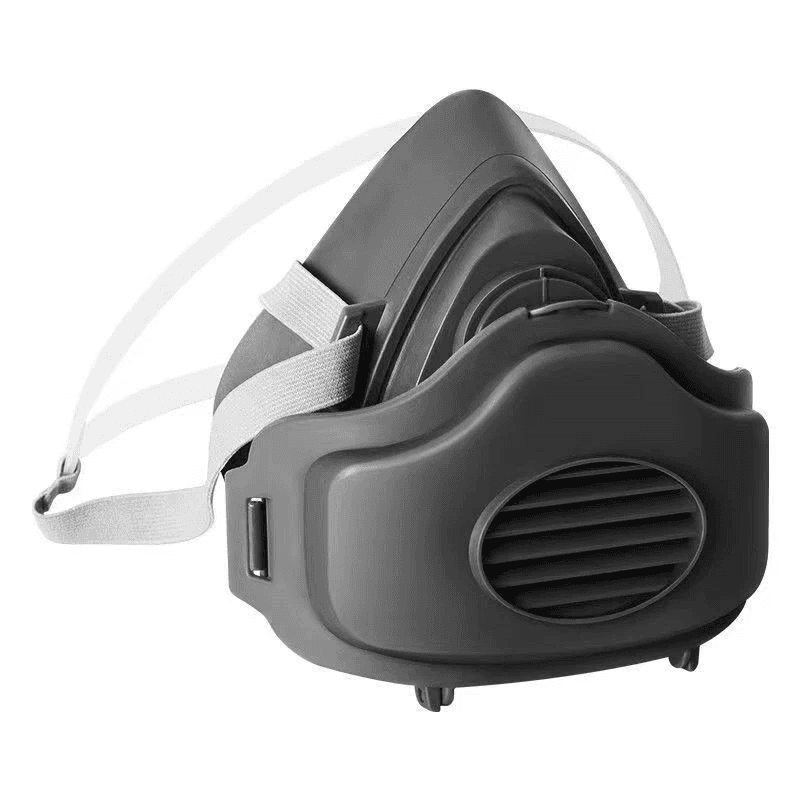Half Face Respirator Gas Mask Facepiece Spray Painting Safety Glasses For 3200 With 10 Replaceable Filters And Anti-fog Goggles