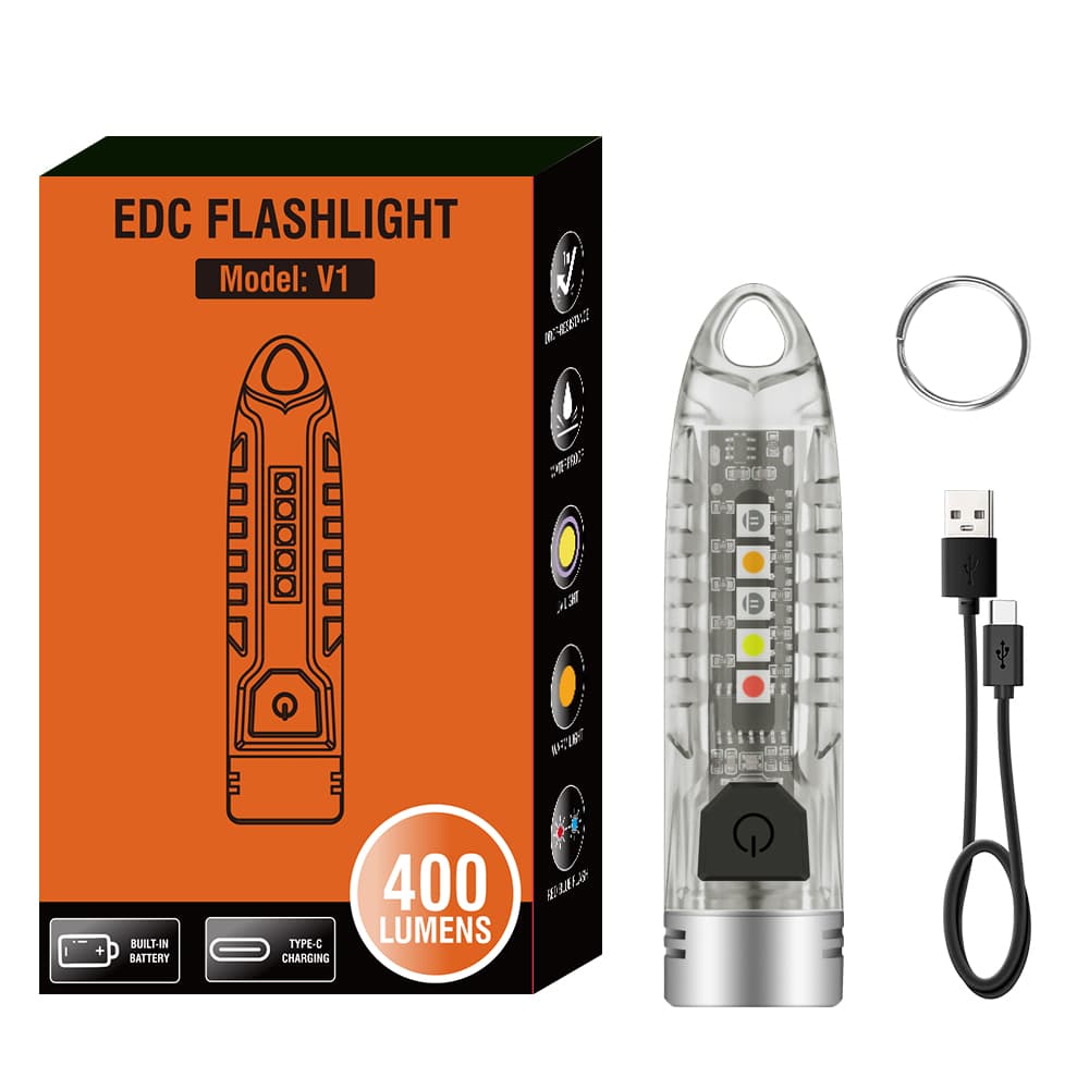 USB Mini LED Flashlight Torch Side Light Pocket USB Rechargeable Keychain Torch