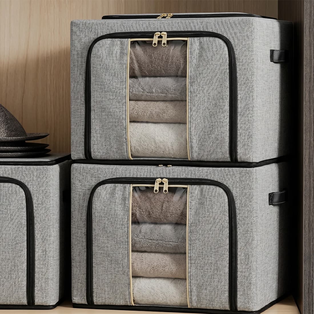 Large Storage Box For Clothes Folding Wardrobe Organizer Tidy Heavy Duty UK