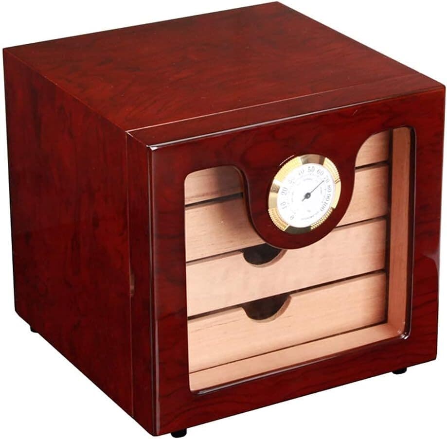 Cigar Humidor Cabinet Box  4 Drawer  Hygrometer Cedar Lined Cigar Box