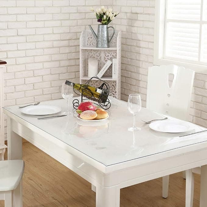 Table Cover 13x16Inch 1.5 Mm Thick Clear Desk Protector Rectangle PVC Desk Mat Waterproof & Easy Cleaning Desk