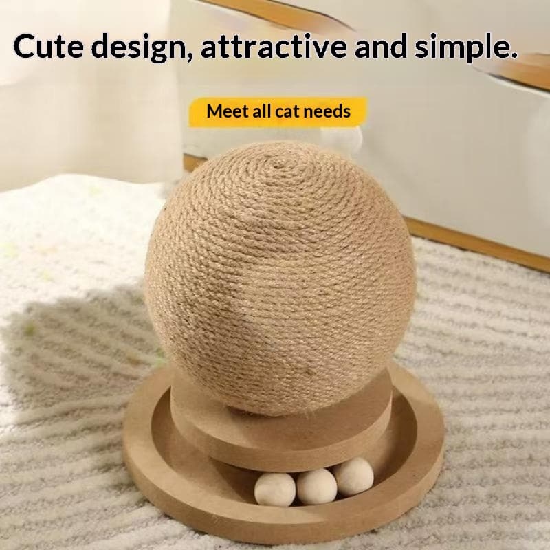 Cat Supplies Cat Teaser Stick, Ultimate Cat Toy Collection, Boredom-Relief Self-Biting Sisal Chew Ball, Durable Large Ball With Sound