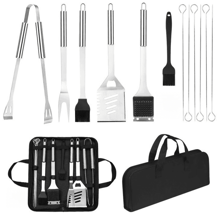 14X Stainless Steel BBQ Barbecue Tool Set Outdoor Grilling Utensils Kit Portable