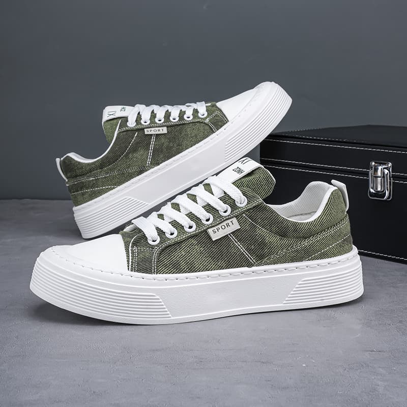 2026 Spring Men's American Vintage Thick Sole Canvas Shoes, Breathable Casual Skate Shoes For Summer, Lightweight Soft Sole With Unique Design