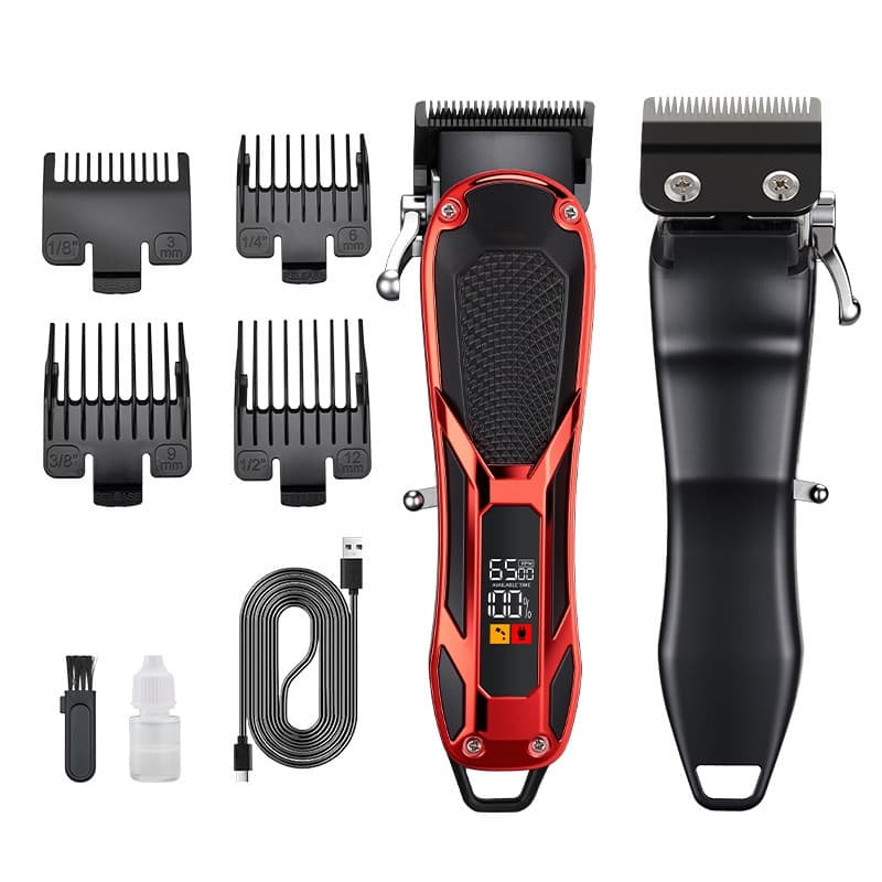 Professional High-Power Low-Noise Pet Clipper With Battery Display, Rechargeable & Plug-in Dual Use For Large Dogs.