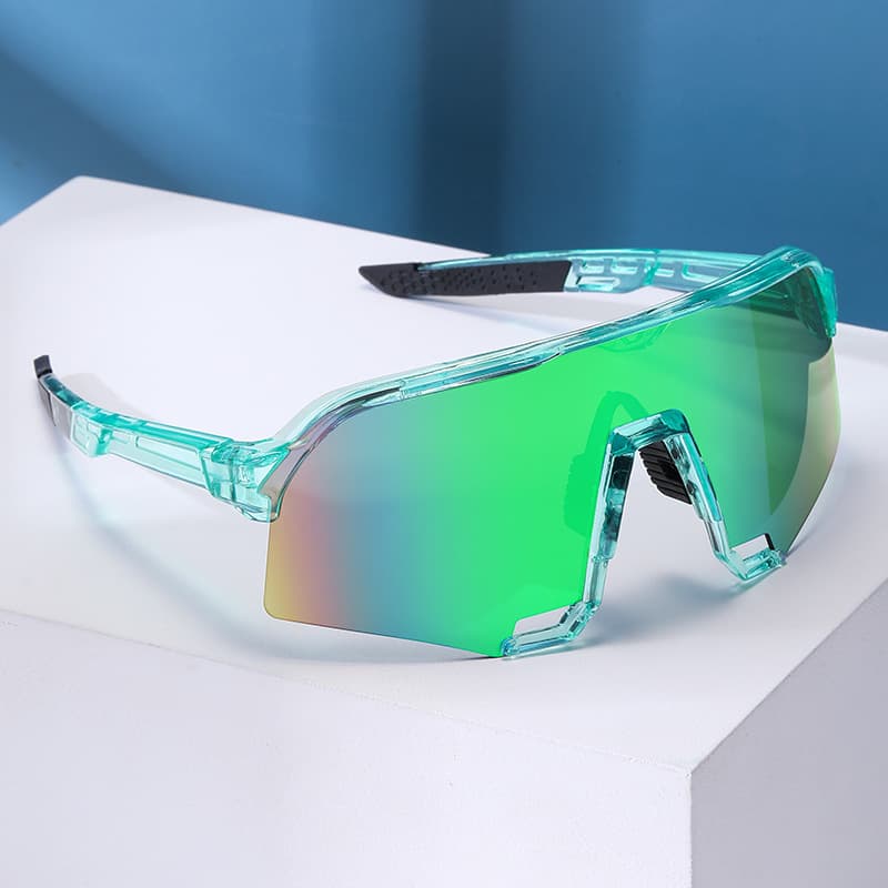 Wraparound Shield Sports Sunglasses Uv400 Protective Mirrored Lens Lightweight Transparent Frame Eyewear Non Slip Temple Tips Suitable For Cycling,fishing,running And Various Outdoor Sports Activities