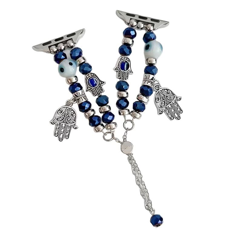 Beaded Evil Eye Cat's-Eye Stone Watch Band For Apple Watch S11 DIY Versatile Women's Bracelet Strap