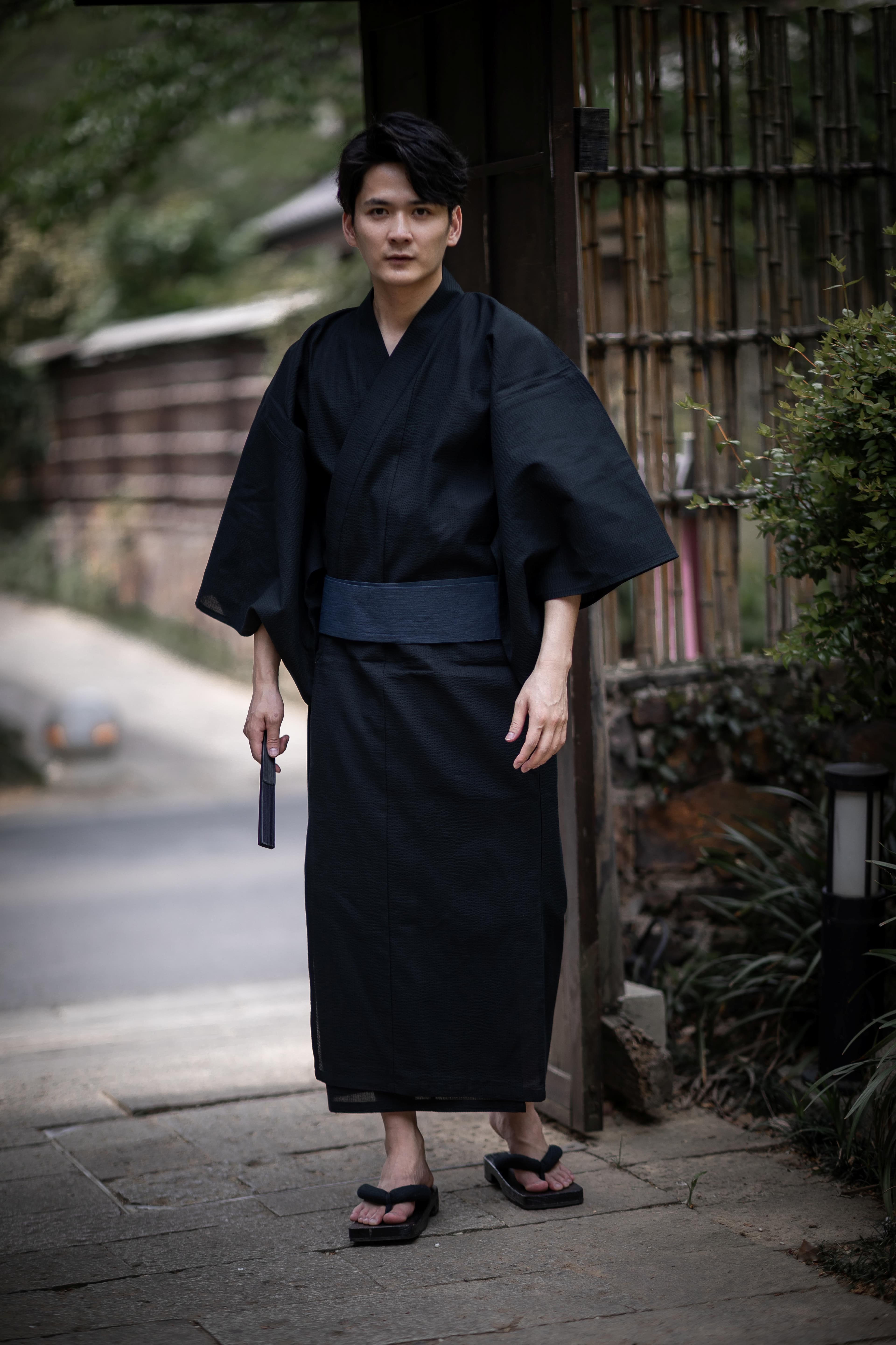 Japanese Yukata Set, Traditional Japanese Bathrobe Loungewear, Summer Festival Fireworks Show Outing Wear, Homewear Suitable For Outing, Complete With Obi Belt, Costume For Photography