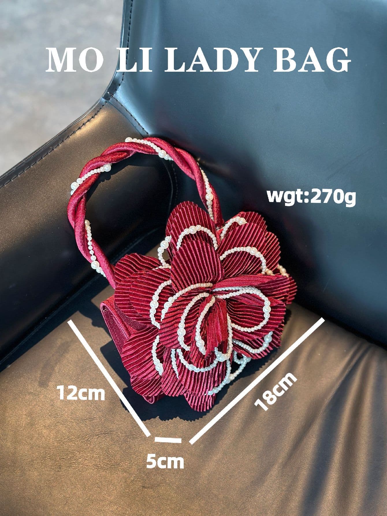 Women's Neo-Chinese Vintage Braided Pearl Qipao Crossbody Bag 3D Pink Rose Fairy Bag, Elegant Floral Purse For Women