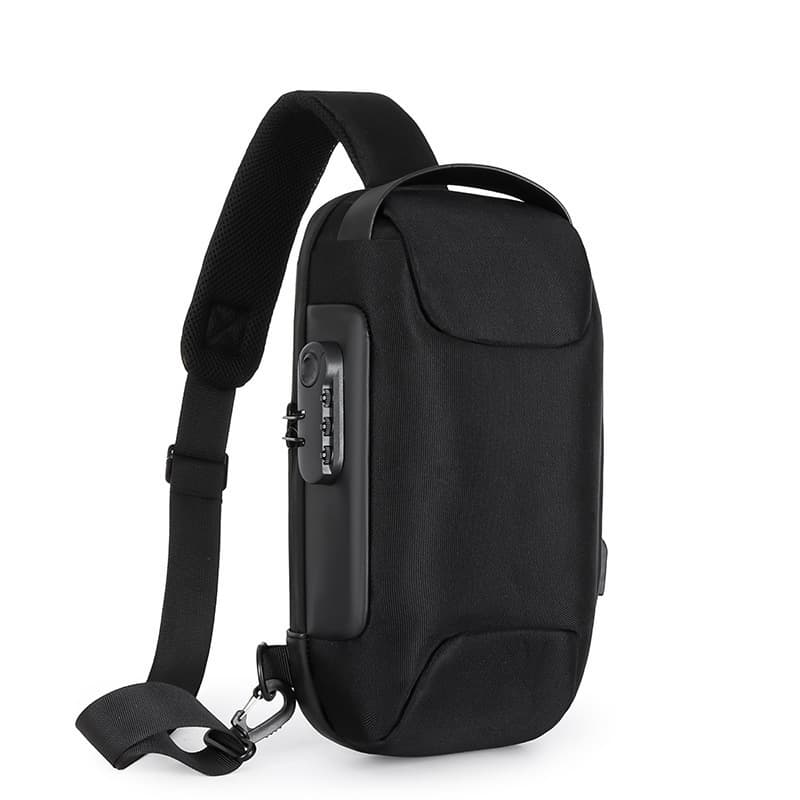 Men's Anti-theft Password Lock Chest Bag, Business Single-shoulder Crossbody Waist Bag, Portable Hand-held Small Bag, Logo Available Upon Request