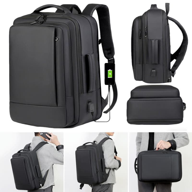 16 Inch Laptop Backpack Waterproof USB Rucksack Large Briefcase Travel Luggage Bag
