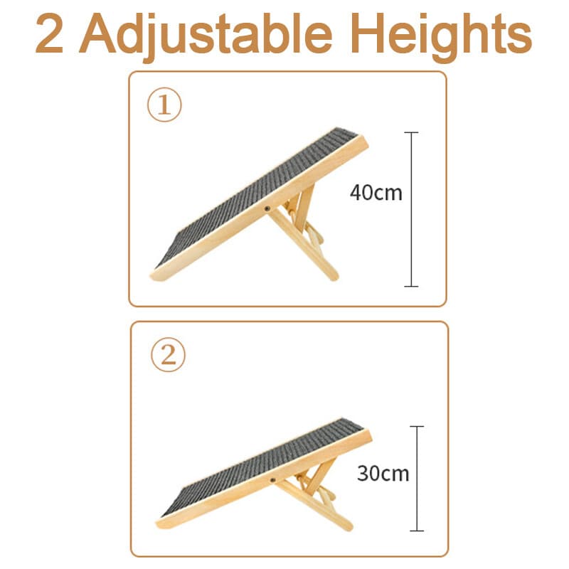 Dog Stair Foldable Non-Slip Pet Ramp Adjustable Heights Ladder For Car Sofa Bed