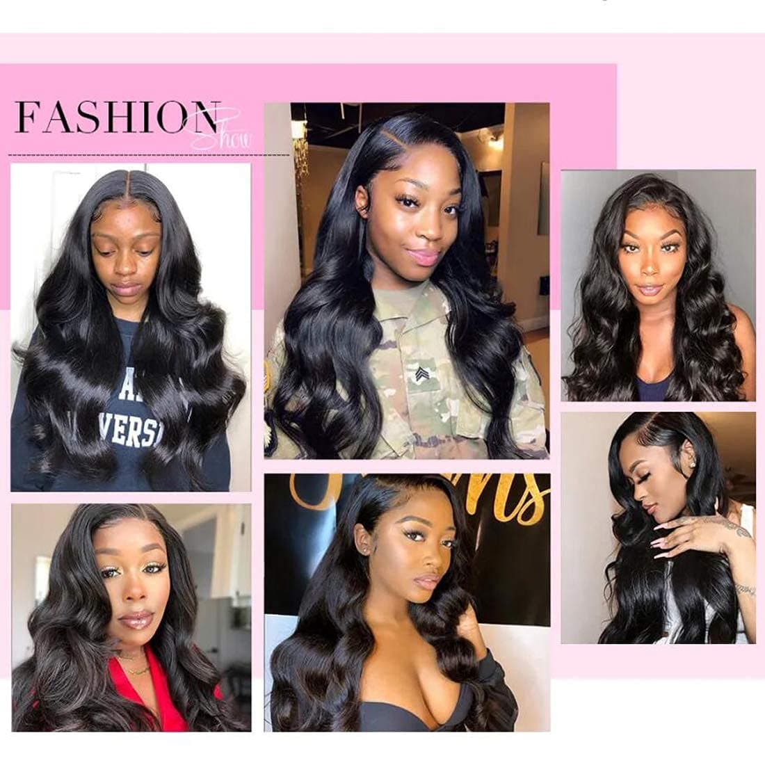V-Part Human Hair Wig Body Wave, Natural Color, Density