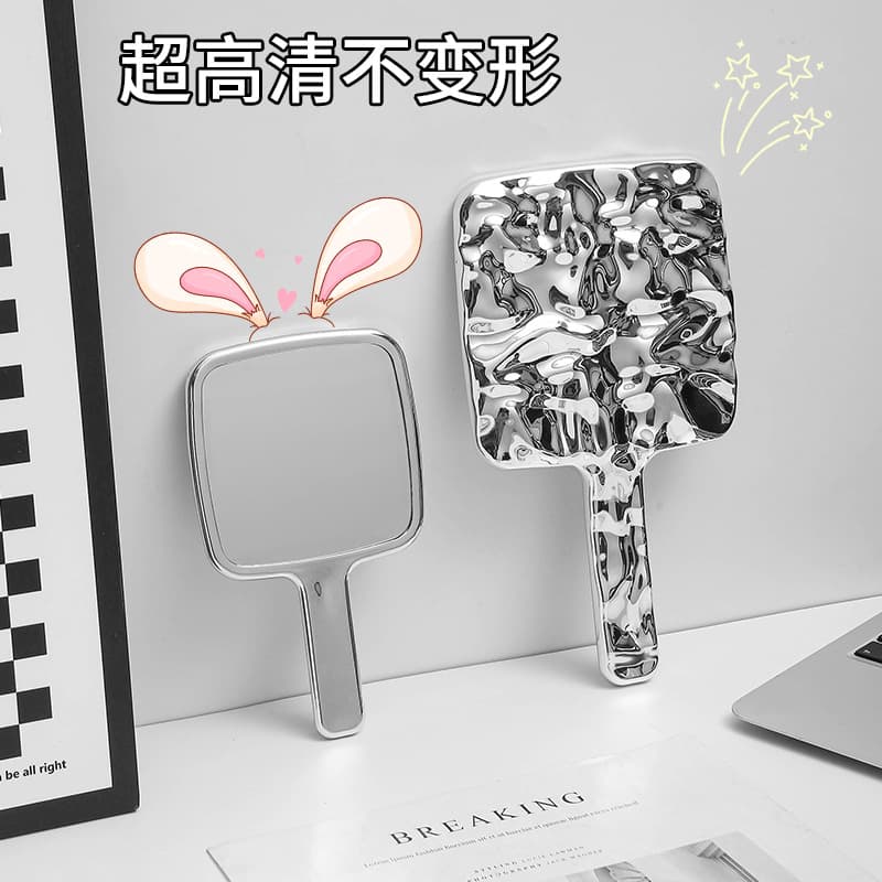 INS Internet Celebrity Retro Handheld Makeup Mirror, Premium Handle Mirror, Portable Travel Companion, DIY Touch-up Mirror.