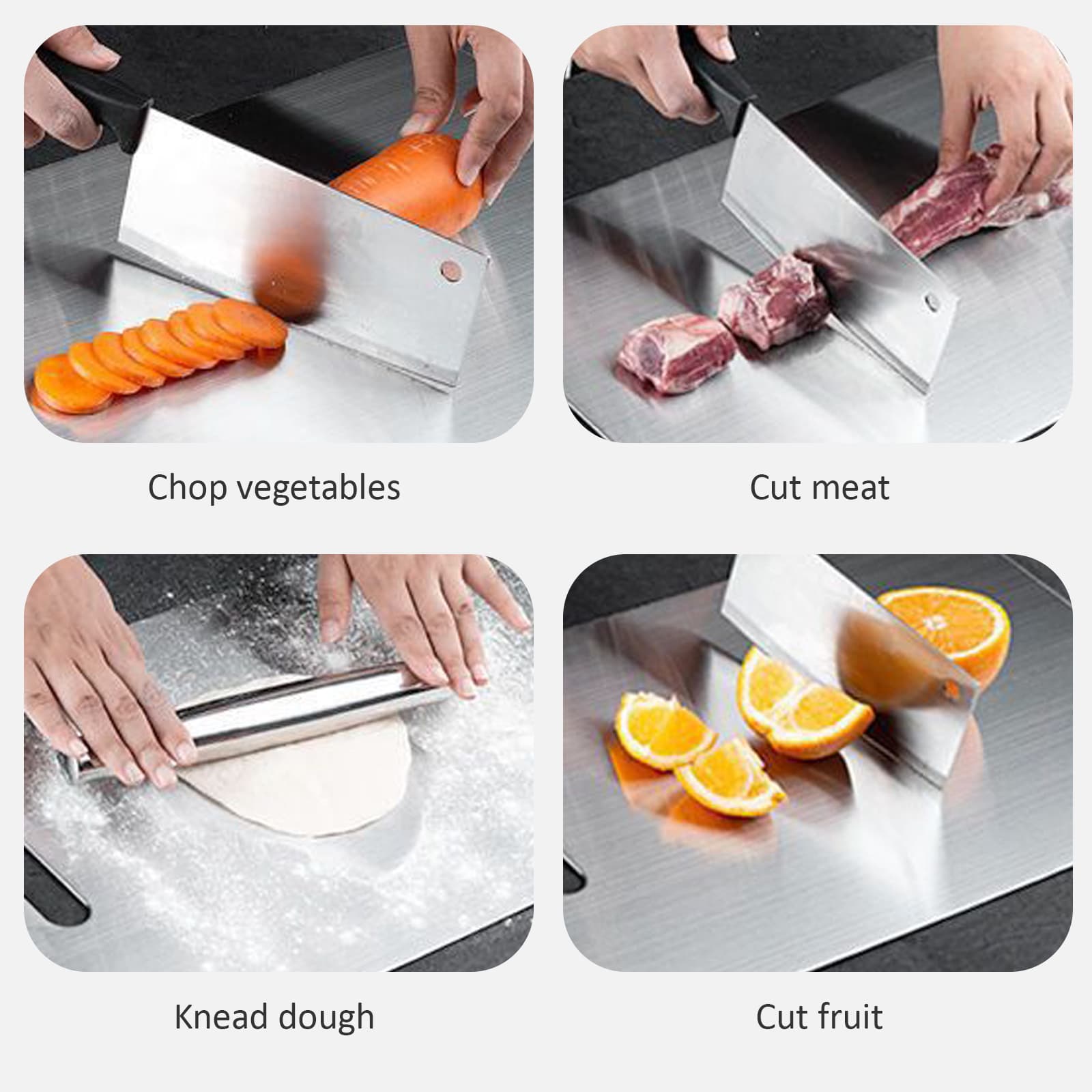 3 Piece Pure Titanium Cutting Board Set Double Sided Metal Chopping Boards For Meat And Vegetables