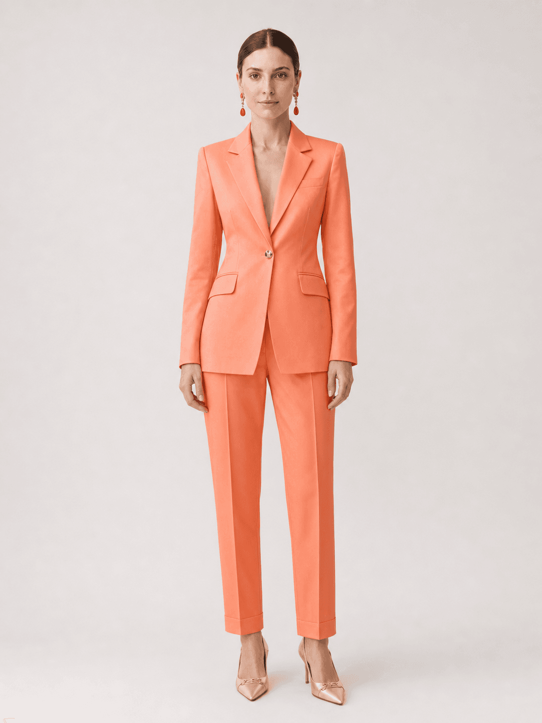 Classic Orange Tailored Pant Suit