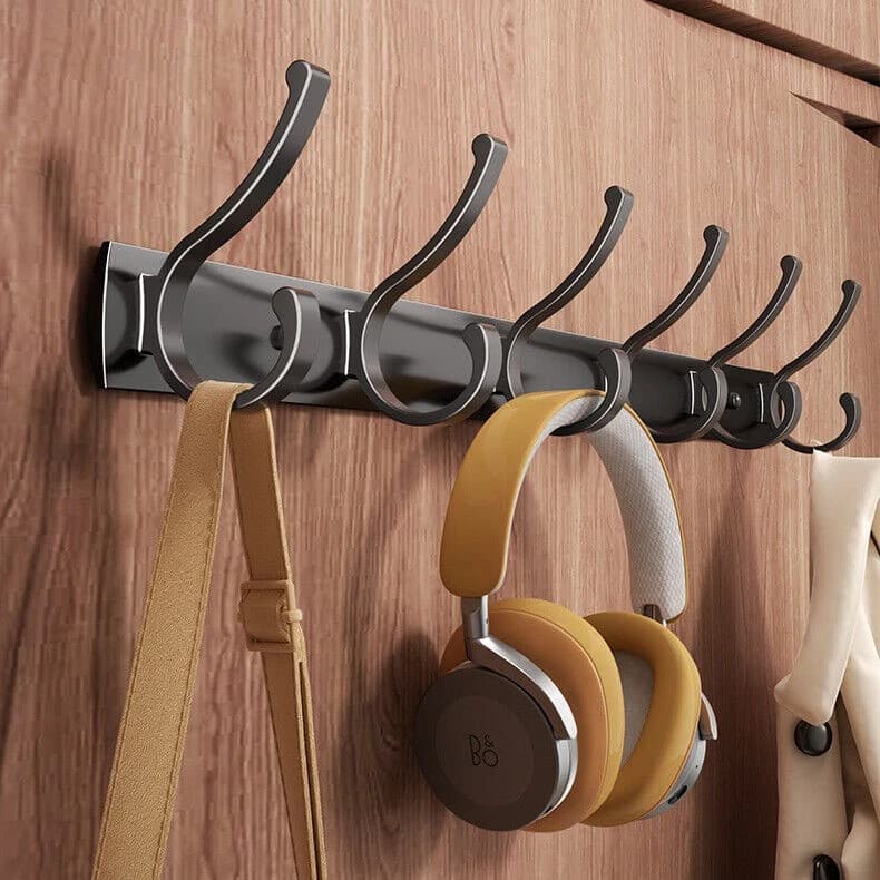 12 Hooks Aluminum Key Coat Clothes Door Holder Rack Hook Wall Mounted Hanger