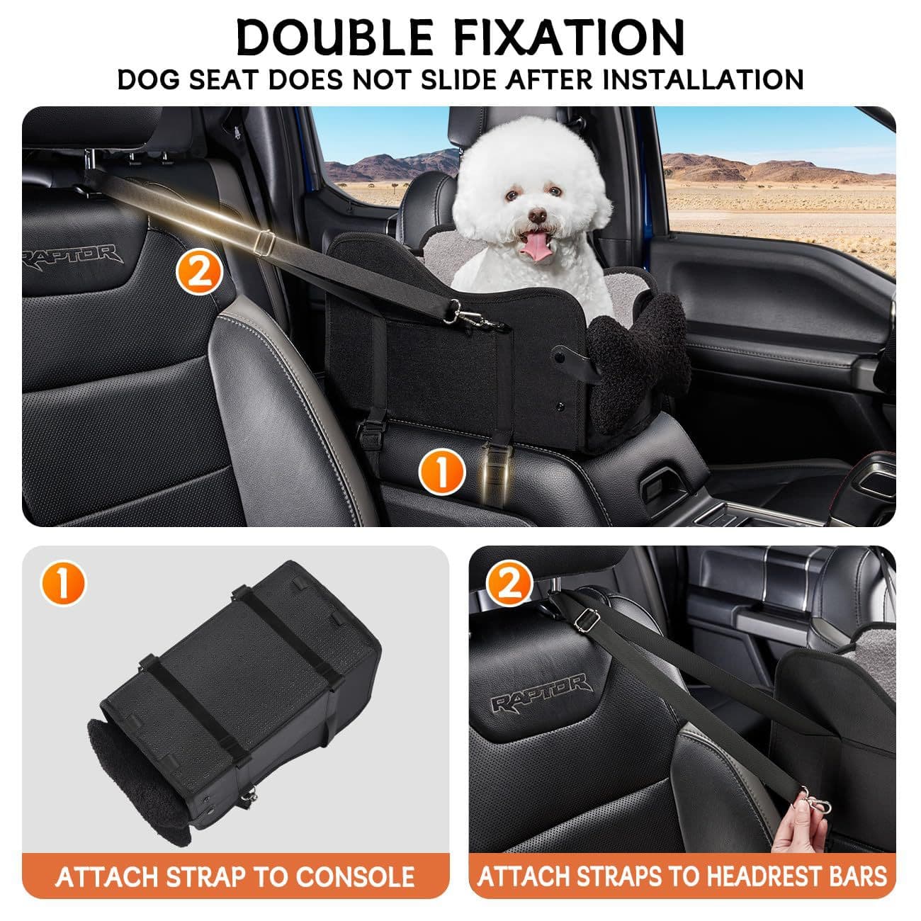 Center Console Dog Car Seat,Dog Car Seats For Small Dogs With Soft Mattress,Pet Puppy Cars Seat