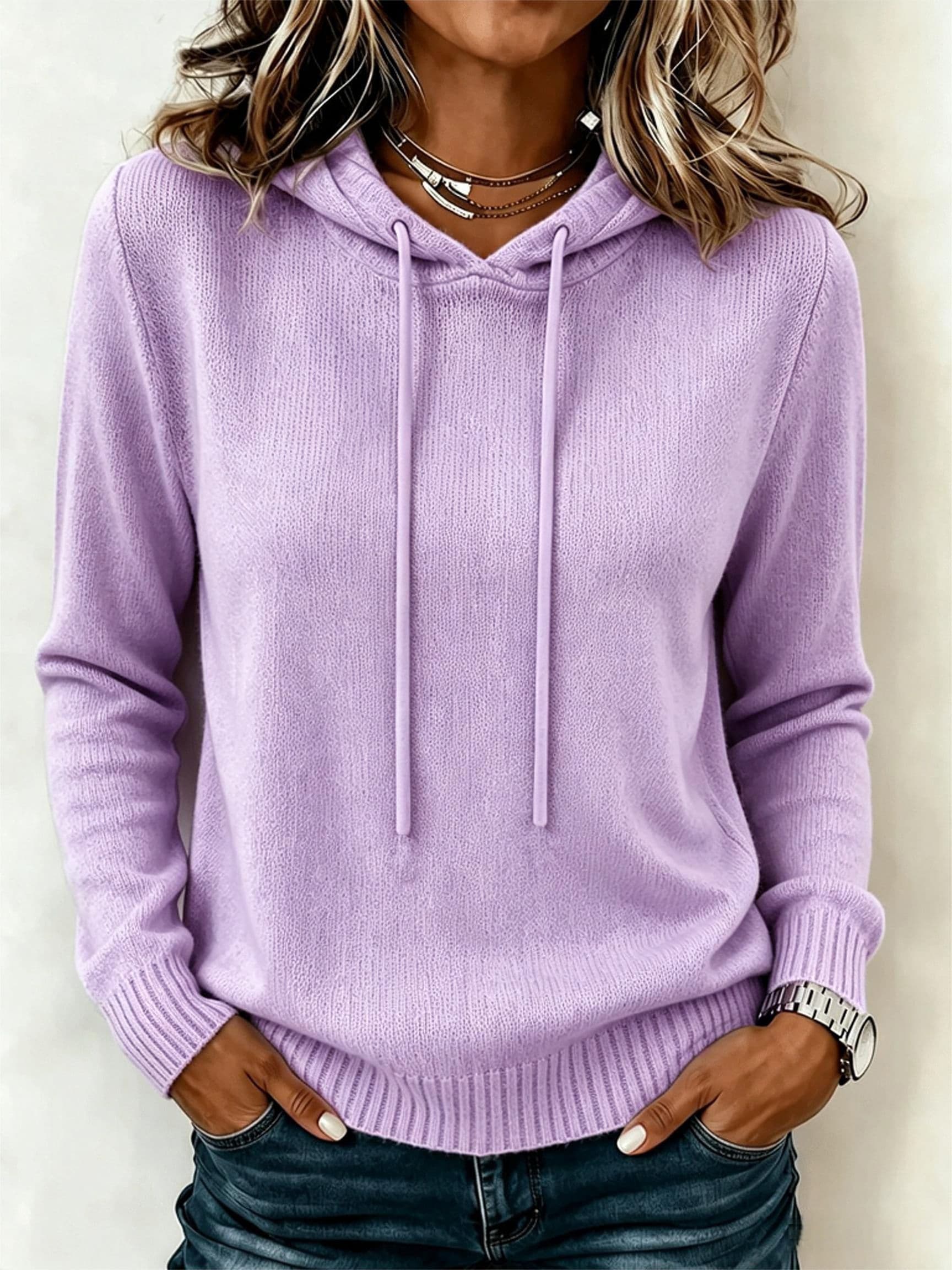 New Women's Hooded Long-sleeve Casual Top Sweater.