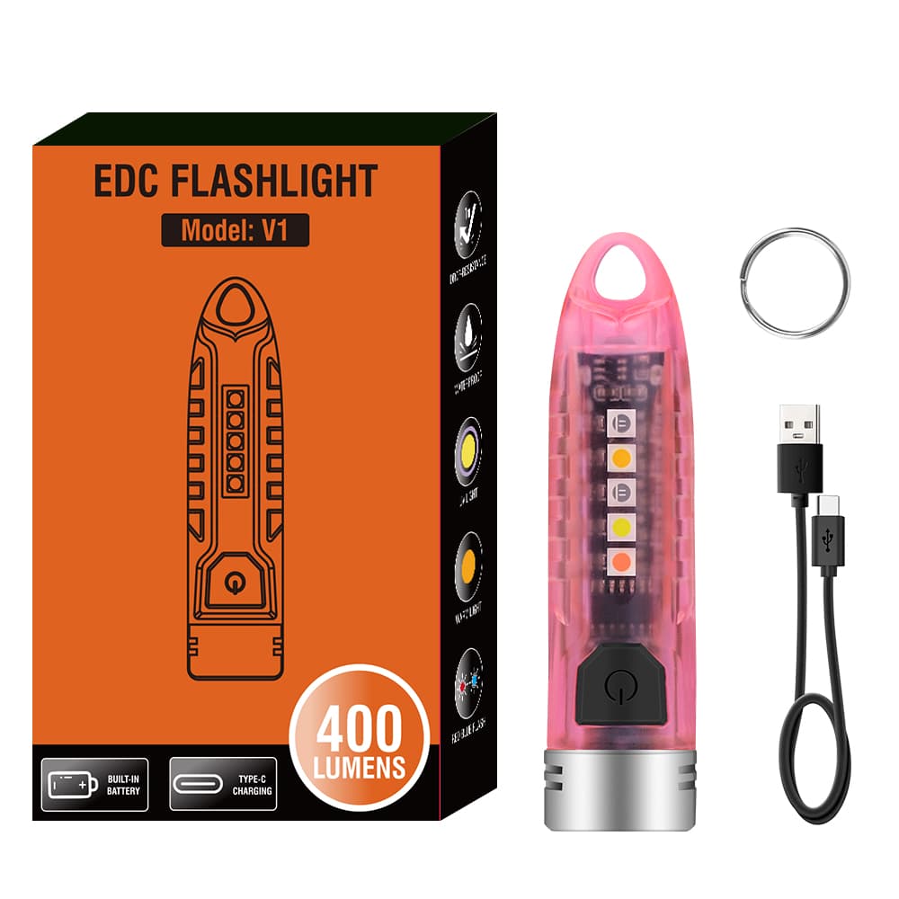 Mini Small Pocket LED Flashlight Torch Keychain Work Light Rechargeable Lamp