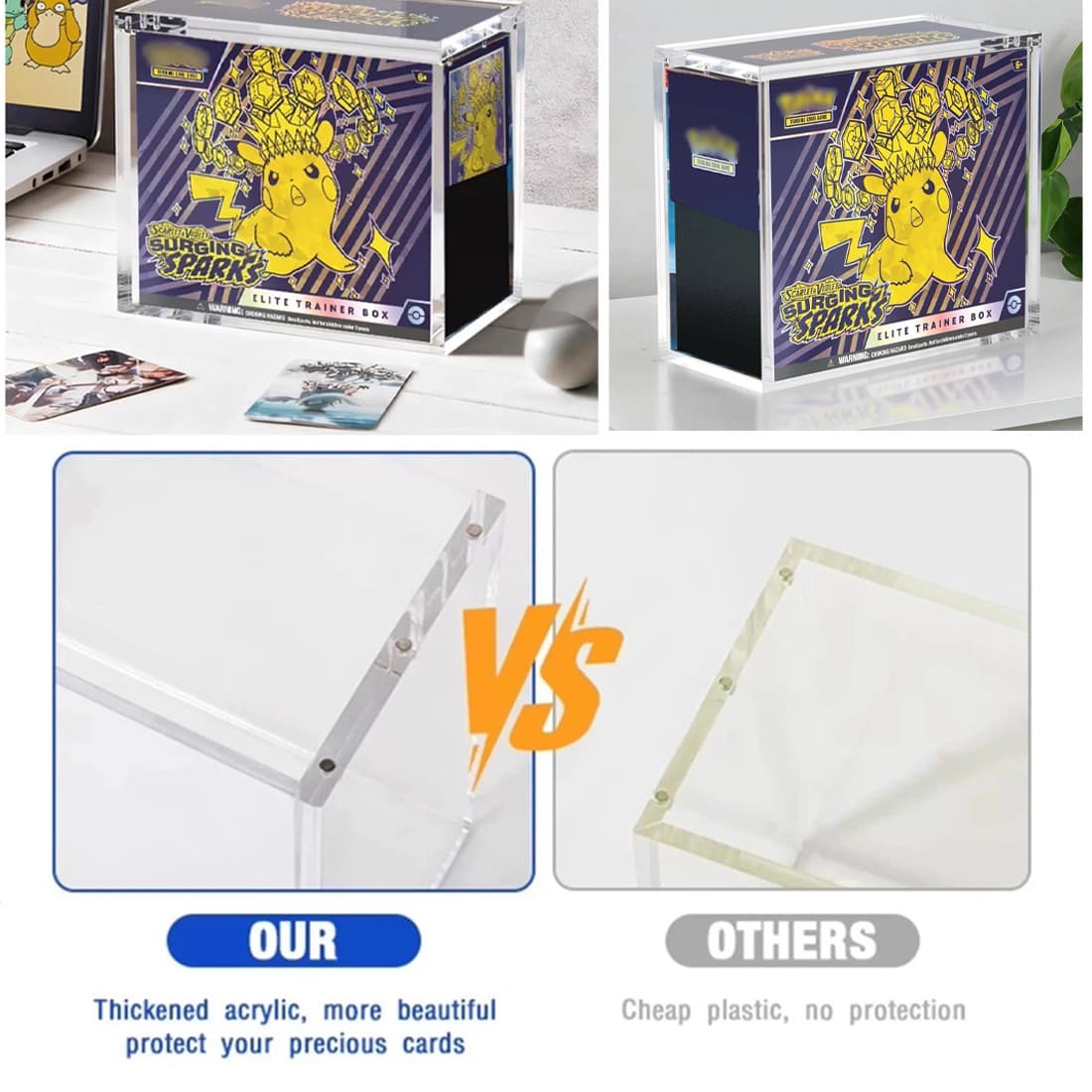 Clear Acrylic Display Case Perspex Box Plastic Base Protection Dustproof 20cm