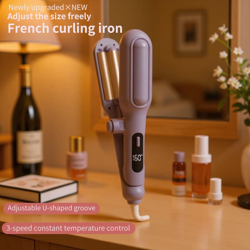 Negative Ion Multifunctional French Egg Roll Curling Iron, Adjustable Curl Size, Water Ripple & Big Wavy Hair Styling Tool