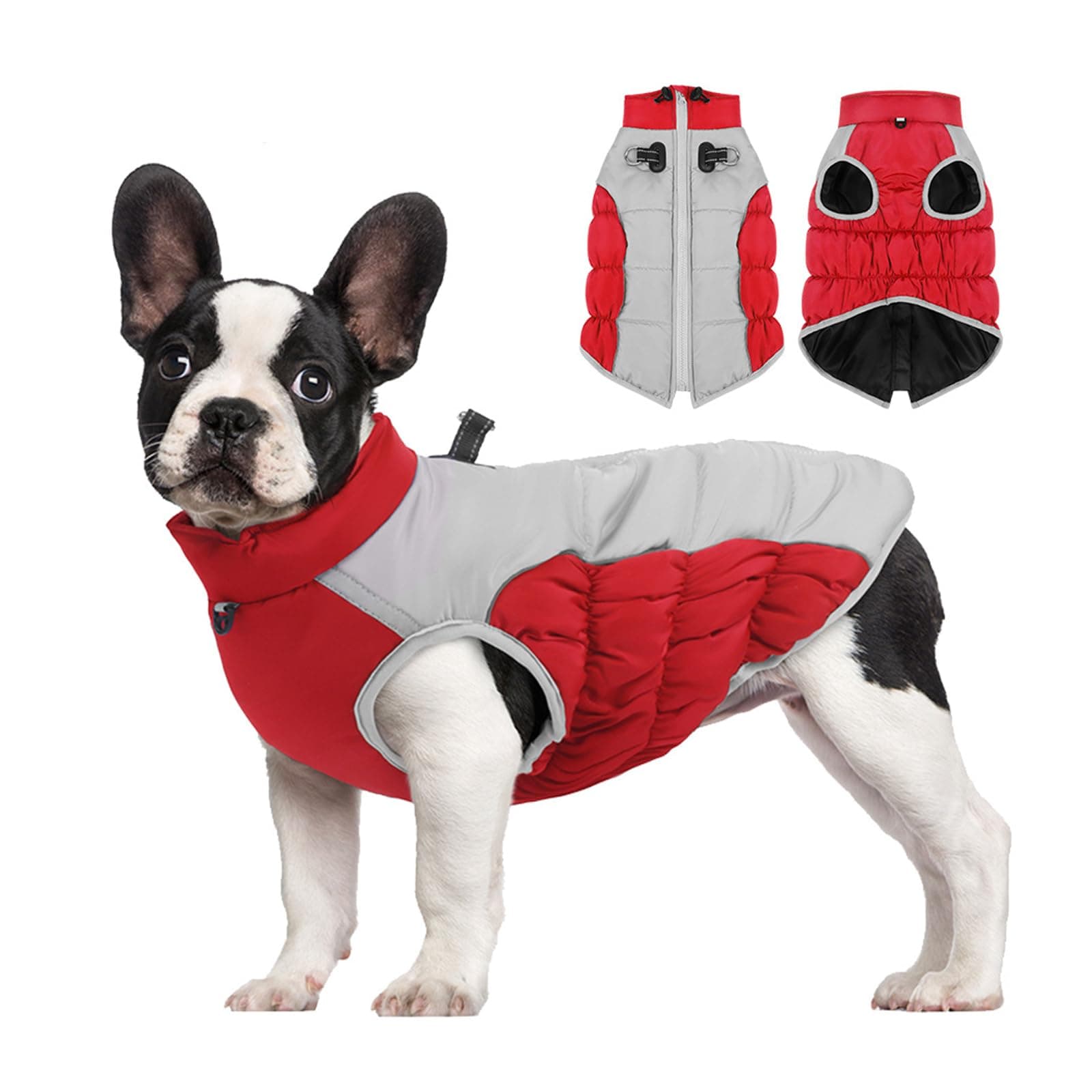 Dog Cold Weather Coats - Cozy Waterproof Windproof Reversible Winter Dog Jacket, Thick Padded Warm Coat