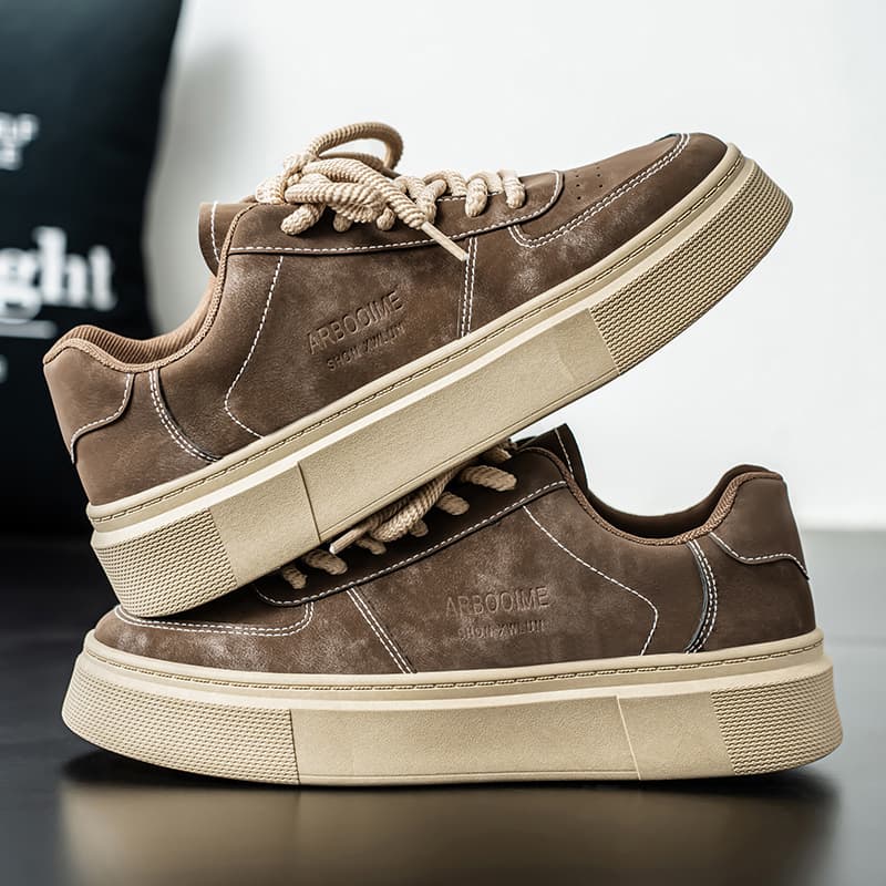 New Spring & Summer Men's Shoes, Breathable Fashion Sneakers For Men, Trendy Versatile Platform Black Casual Shoes