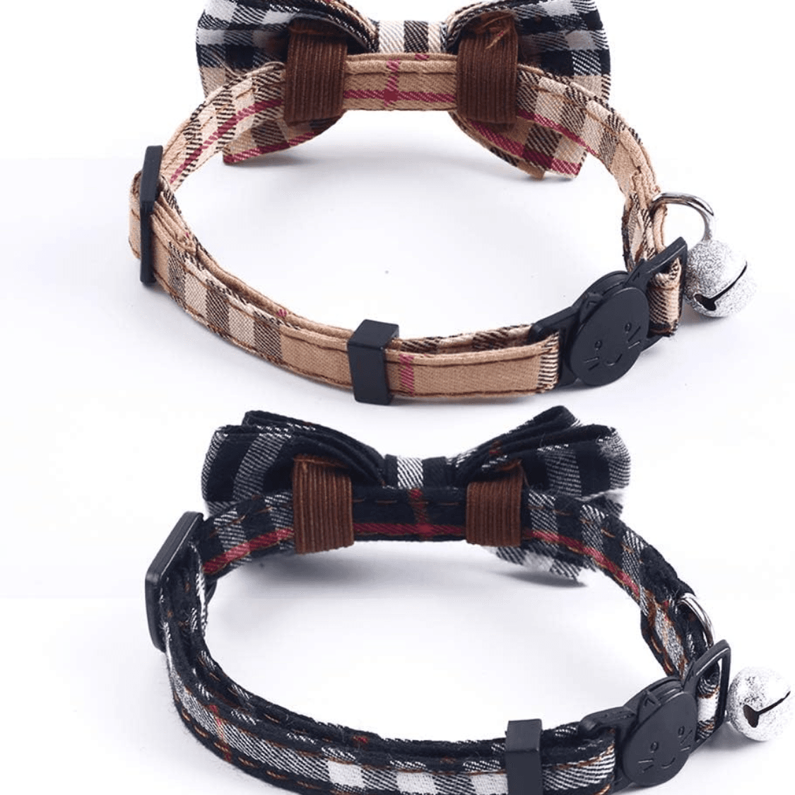 Cat Collars Breakaway With Cute Bow Bell 2 Pack Kitten Collar Plaid Cat Collar With Removable Bowtie Cat Collar For Cats Kittens