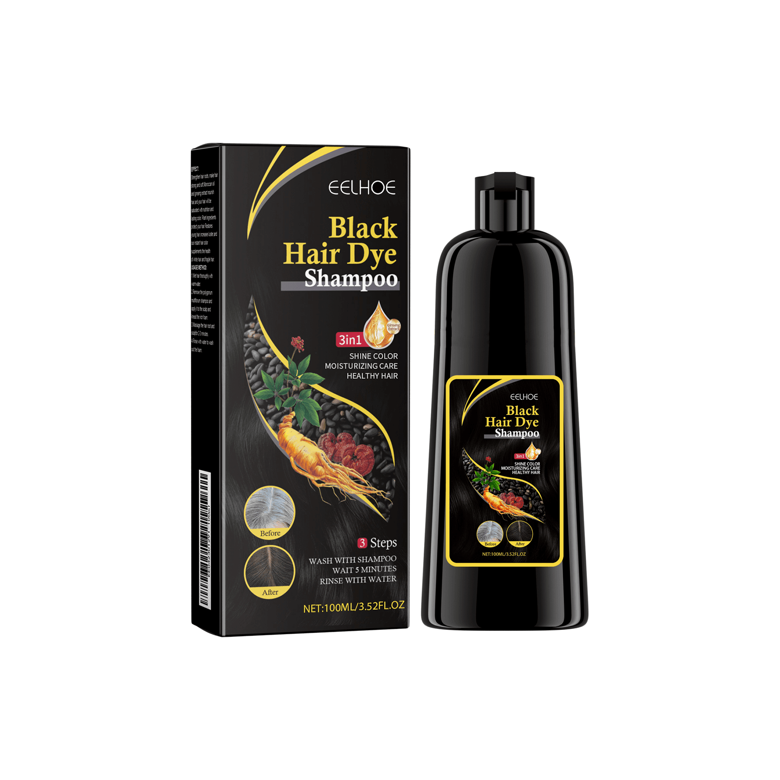 Herbal E Ssence Hair Dye Shampoo, Plant-Based Care, DIY, Long-Lasting Color, Healthy Hair Coloring