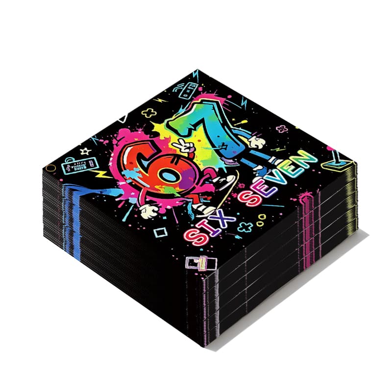24pcs Disposable Napkins, Printed Paper Napkins For Birthday Parties