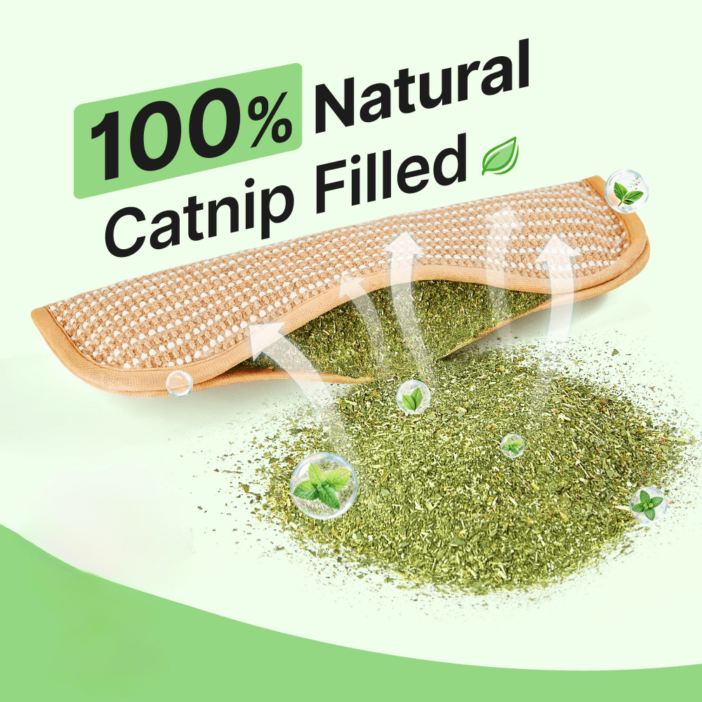 Cat Toys Pack Of 2 With Organic Catnip, Sisal Material Indoor Kitten Scratching And Kicker Toys, Drives Bored Cats Crazy With Fun Interactive Chew