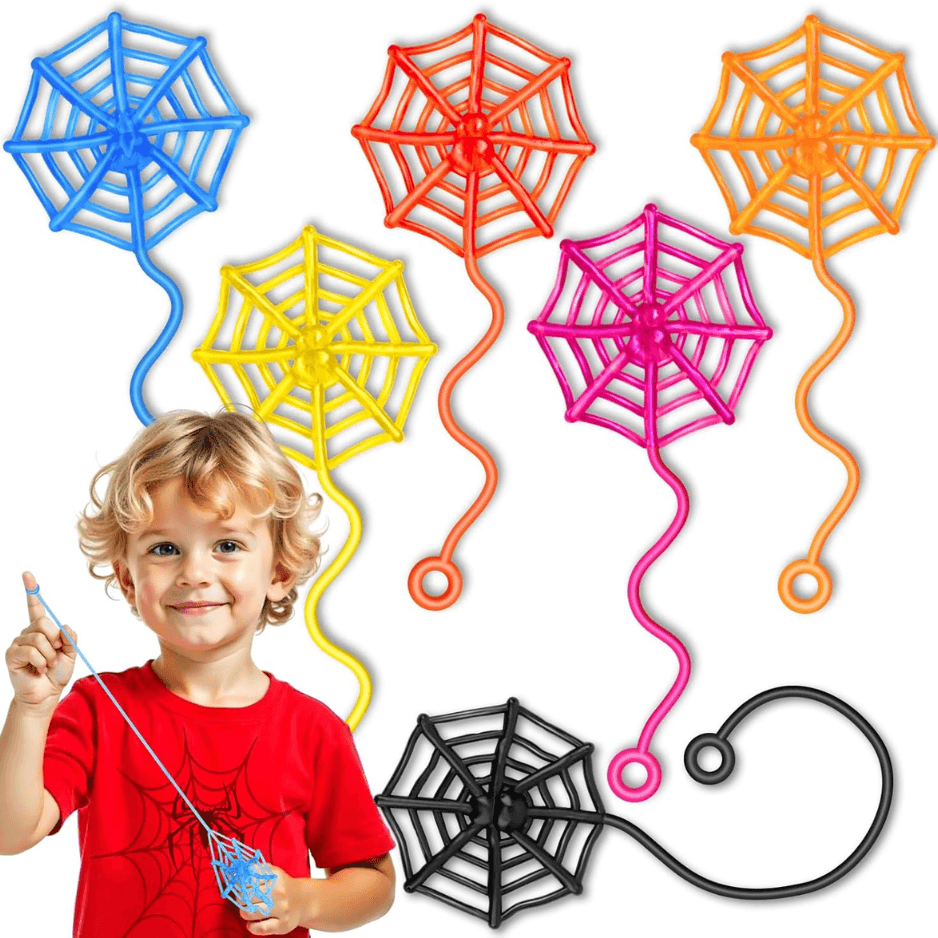 30 Pcs Sticky Spider Web Toys For Kids - Bulk Halloween Party Favors, Classroom Prizes & Goodie Bag Pinata Stuffers