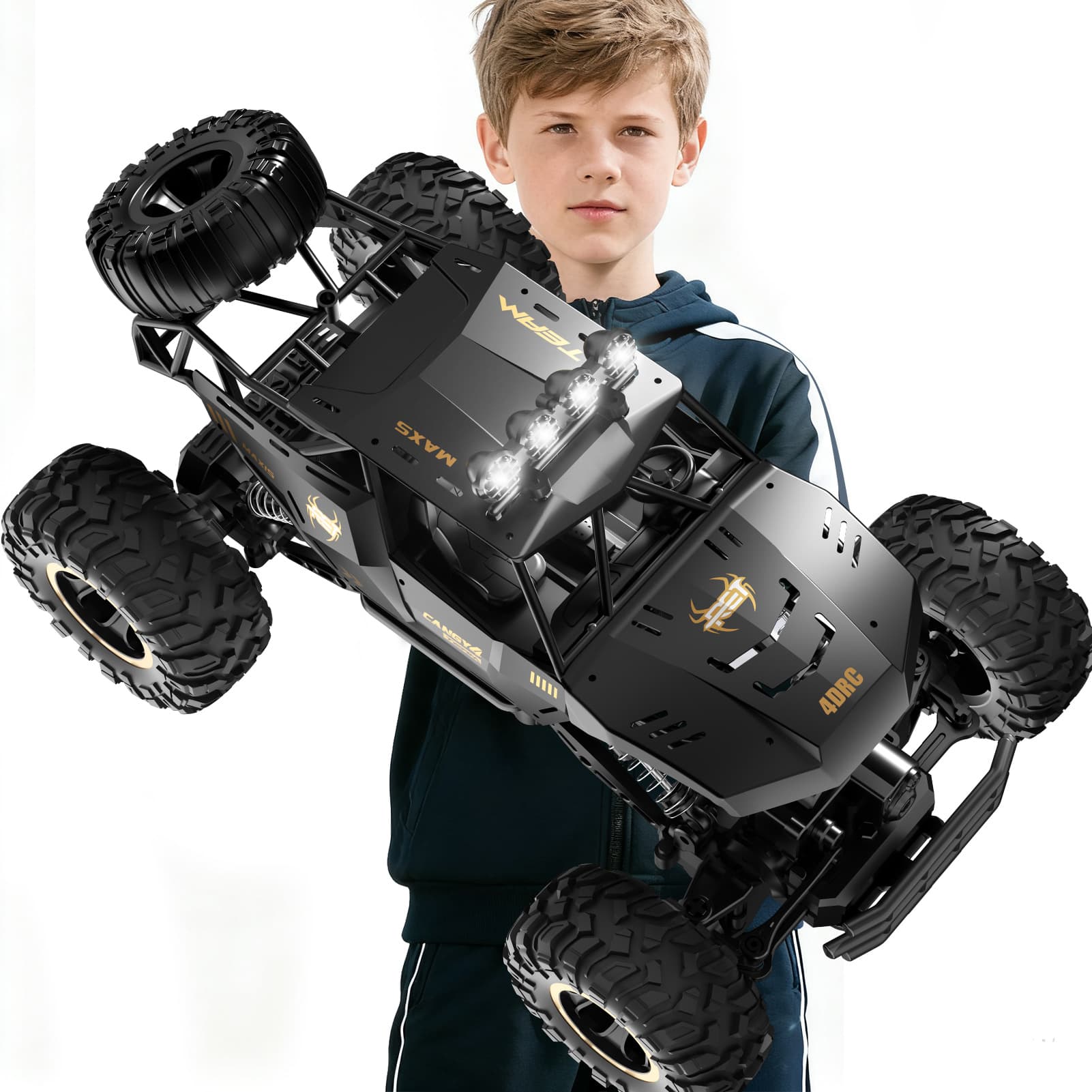 TEMU Can't Sale. UK Rc Car Rock Crawler Rechargeable Off Road Truck 4WD , Metal Shell LED Headlights Remote Control Off Road Car Truck,Logistics Is Randomly Sent By Evri ,Royal Mail,