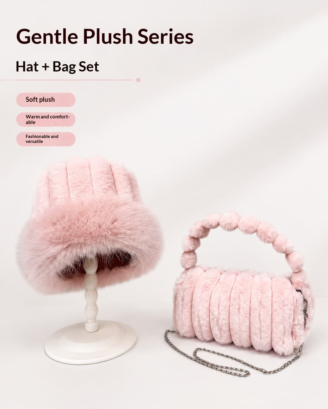 Cross Border Diagonal Cross Tote Bag, Light Luxury Explosive Item, Ultra Light Bag, Fashionable Temperament, Plush Bag, Korean Version, High Beauty - BGF5092 Pink