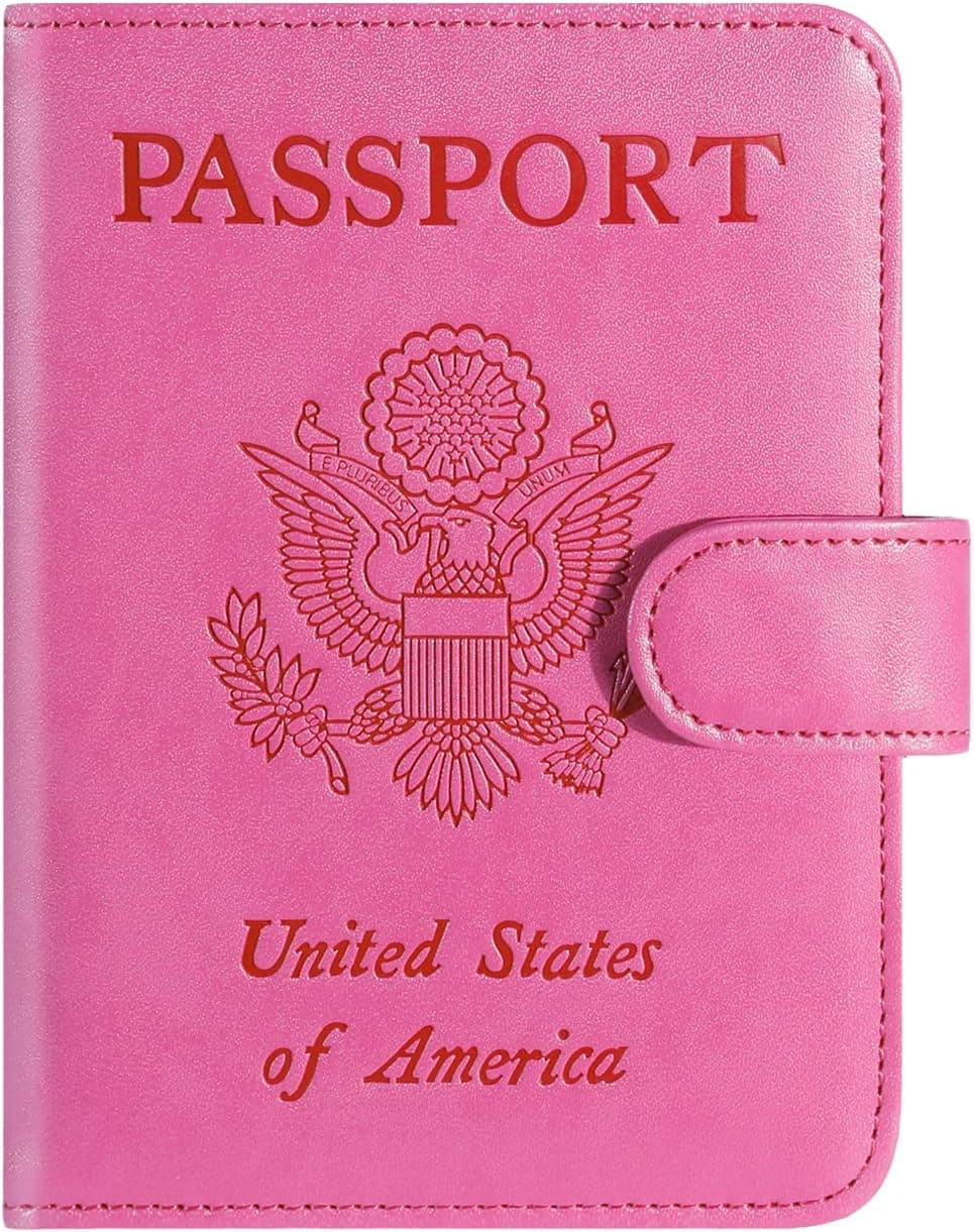 Passport Holder Cover Wallet, RFID Blocking Travel Organizer For Passport, Cards, ID And Travel Essentials, Compact Design
