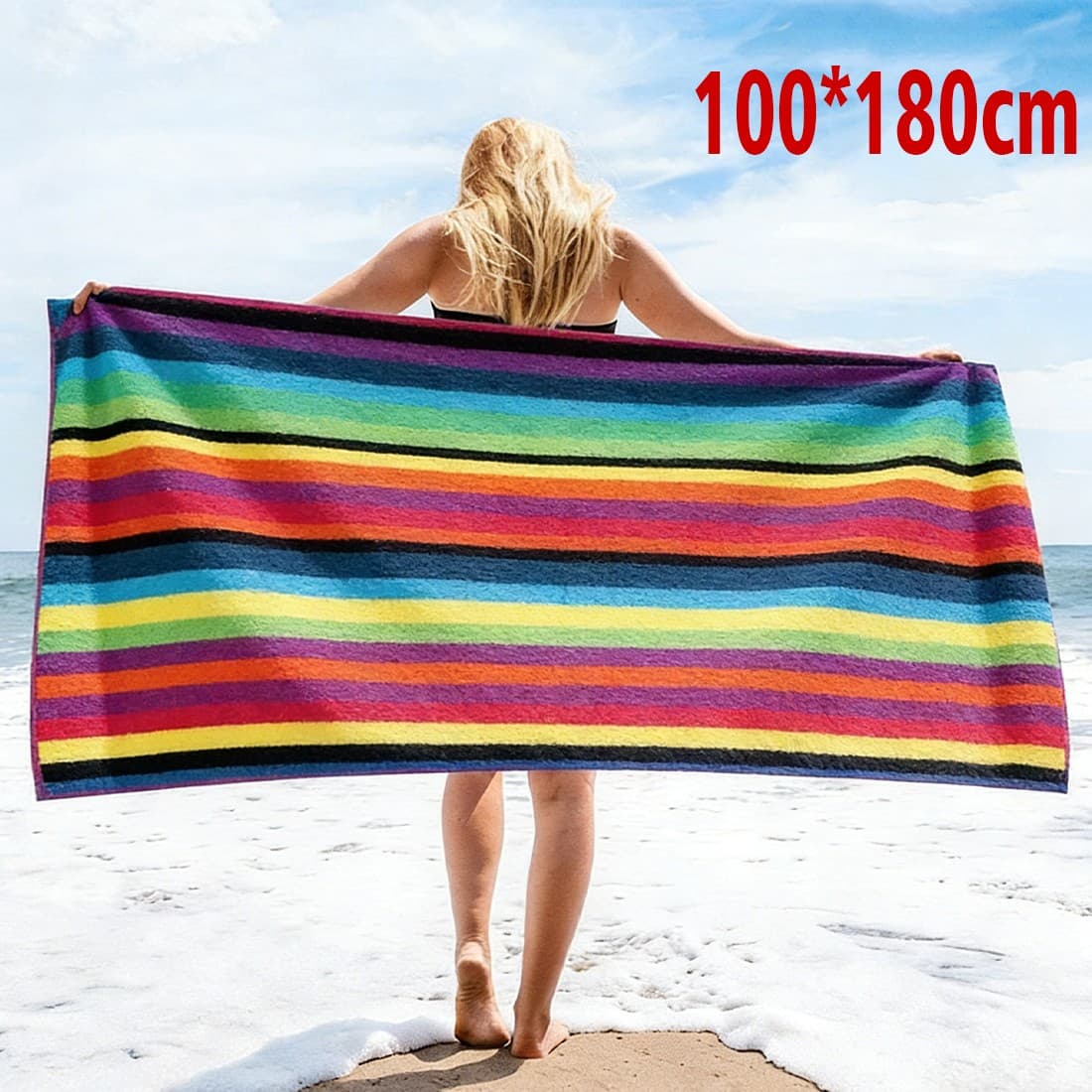 Travel Towel Striped Extra Large Microfibre Lightweight Beach Towel Quick Dry
