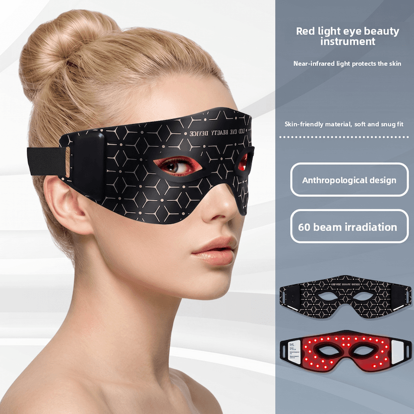 Wireless Rechargeable Home LED Silicone Red Light Eye Massager With Infrared Photon Skin Rejuvenation Function