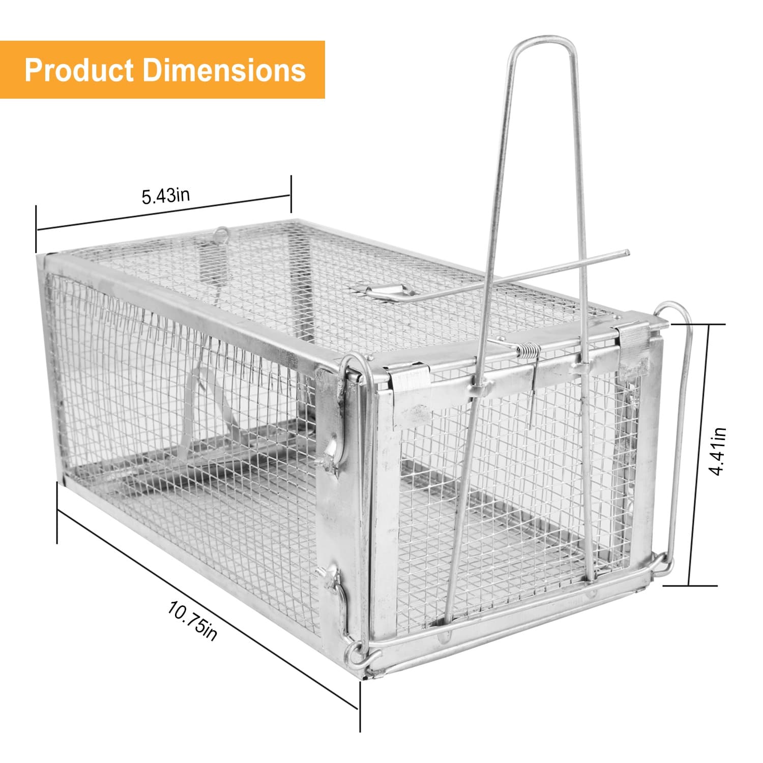 Humane Live Animal Trap, Galvanized Steel Mouse Cage Trap With Sensitive Gravity Pedal, Escape-Proof Design, Reusable Rodent Catcher For Home Yard Garage Restaurant