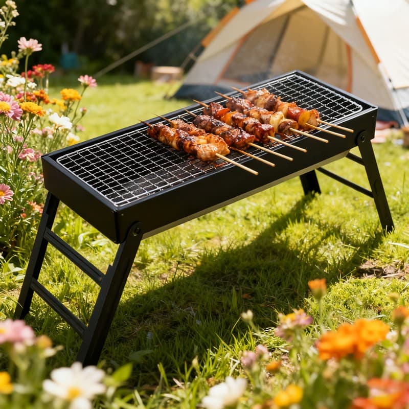 Portable Folding Charcoal BBQ Grill Picnic Travel Camping Outdoor Barbecue Grill